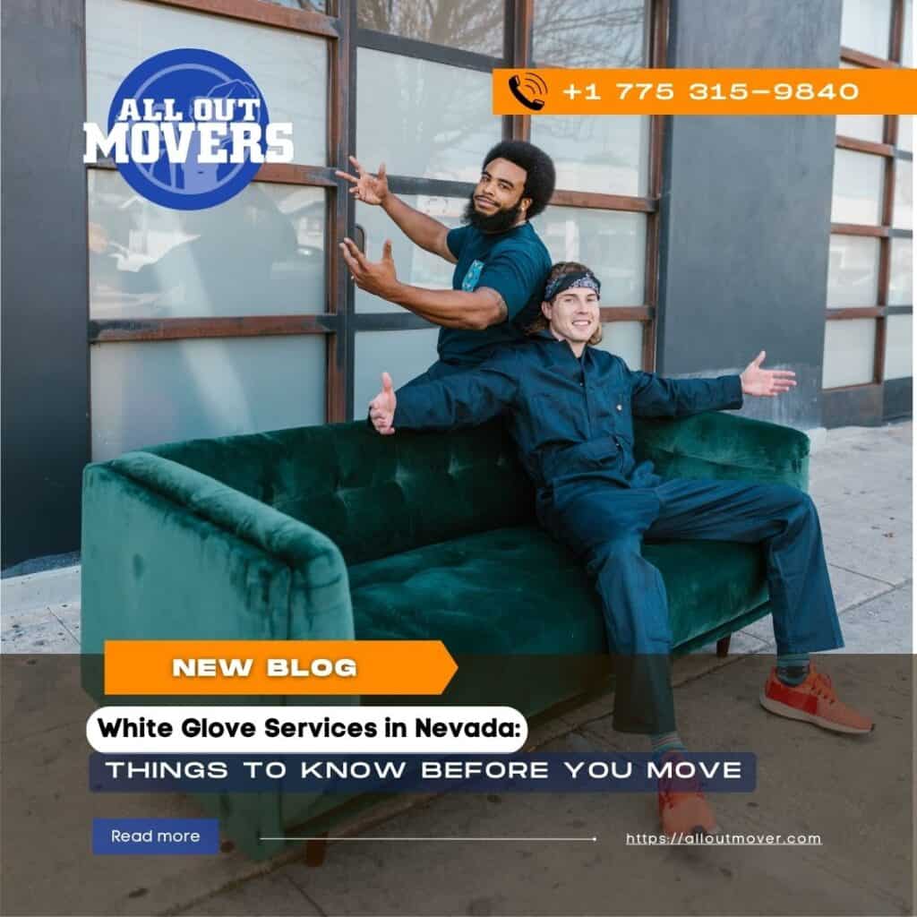 2 white glove mover with a couch